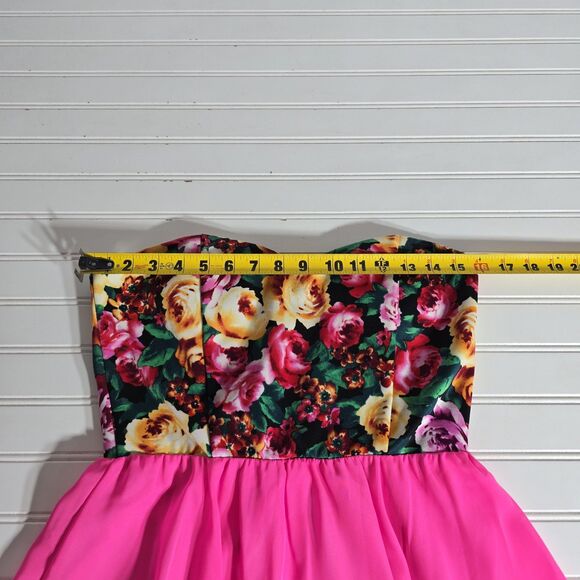 Style Rack Floral and Pink Color Block Short Dress Size Large Prom Wedding - Picture 4 of 9